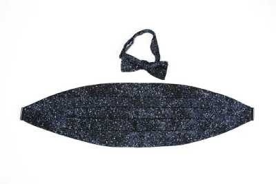 NBF-2 Papillon Realizzato Con Tessuto Nishijin-ori, Blu Navy Stellato