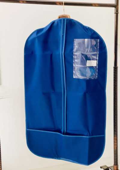NO80 Borsa porta abiti in tessuto non tessuto pieghevole bifacciale Blu