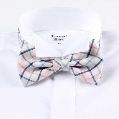 RBF-4072-09 Papillon casual Tattersall Beige/Rosa