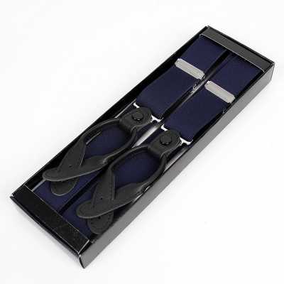 SR-206 Bretelle prodotte in Giappone, blu navy, tipo con linguetta in pelle