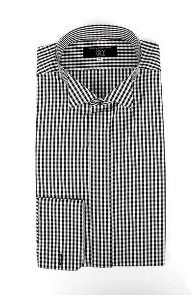 Camicia A Quadretti Con Collo Ad Ala A Quadretti