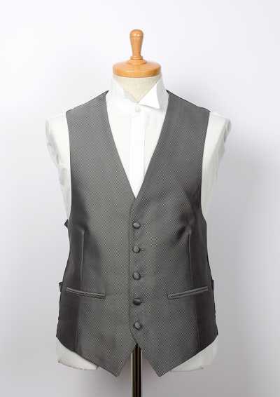V-02 Gilet formale jacquard grigio Made in Japan
