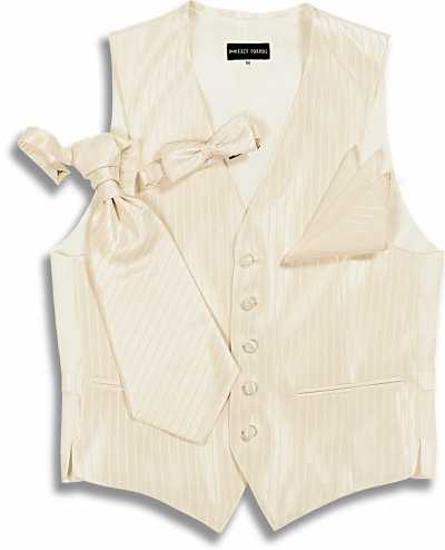 V-110W Gilet formale a righe jacquard in seta-lana beige