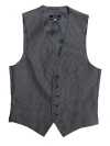 V-153N Gilet formale jacquard a quadri in seta blu navy