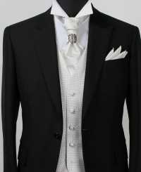 V-902 Gilet Formale Jacquard Di Seta Motivo Piccolo Argento[Accessori Formali] Yamamoto(EXCY) Sottofoto