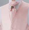V-984 Gilet formale, jacquard di seta, motivo kanoko, rosa