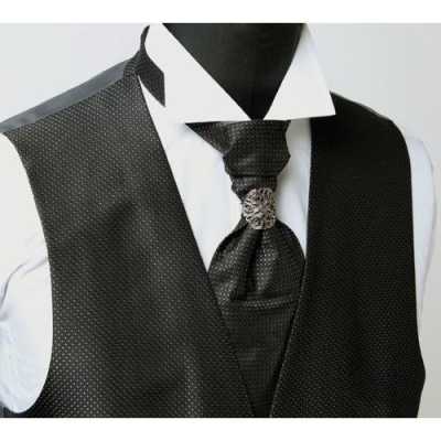V-998B Gilet elegante Made in Japan nero argento microfantasia