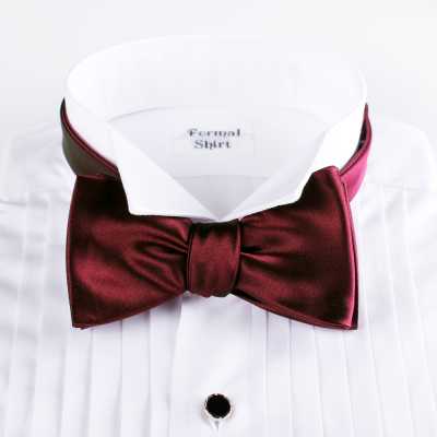 VANNERS VMT-02 Papillon annodato a mano Realizzato con tessuto VANNERS, raso bordeaux