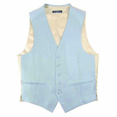 VANNERS-V-012 VANNERS Gilet formale pied-de-poule azzurro cielo