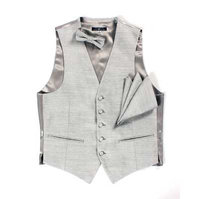 VANNERS-V-29 Gilet a pois in jacquard effetto denim in tessuto VANNERS, grigio ghiaccio