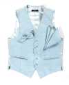 VANNERS-V-31 Gilet In Tessuto VANNERS, Motivo A Pois, Jacquard Effetto Denim, Blu Indaco