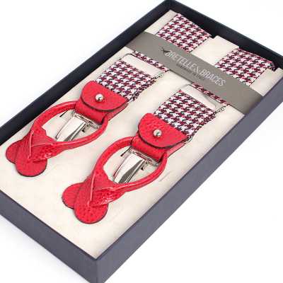 VAR-0123 BRETELLE&BRACES pied de poule bordeaux