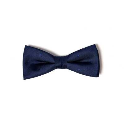 VBF-28 Papillon realizzato con tessuto VANNERS, motivo a pois, jacquard simile al denim, blu navy