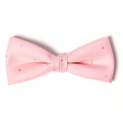 VBF-33 Papillon realizzato con tessuto VANNERS, fantasia a pois, jacquard effetto denim, rosa