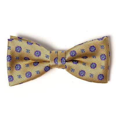 VBF-35 Papillon realizzato con tessuto VANNERS, giallo a piccolo motivo