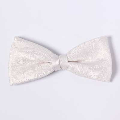 VBF-39 Papillon realizzato con tessuto VANNERS, fantasia paisley, bianco