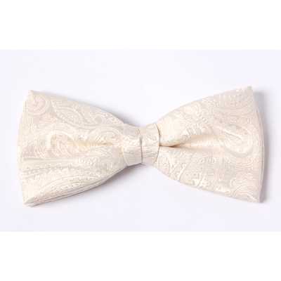 VBF-40 Papillon realizzato con tessuto VANNERS, motivo paisley, bianco champagne
