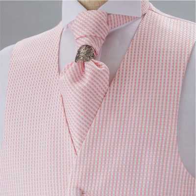 YT-20 Prodotto in Giappone Cravatta ascot jacquard (cravatta euro) a quadretti rosa