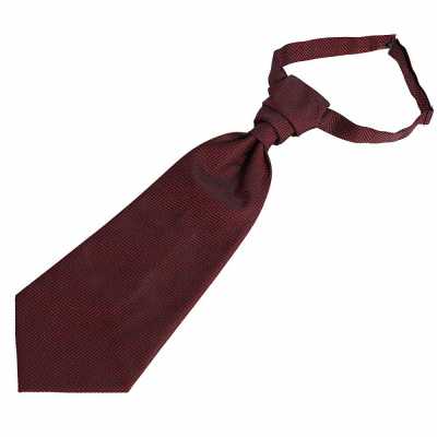 YT-23 Cravatta ascot jacquard (cravatta euro) prodotta in Giappone, motivo a spina di pesce, bordeaux