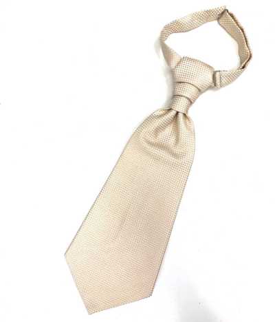 YT-26 Cravatta ascot jacquard Made in Japan (cravatta Euro) motivo a quadri crema