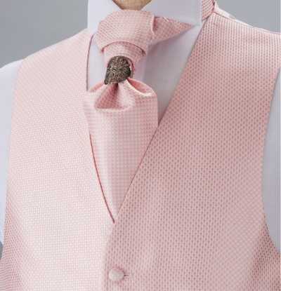 YT-984 Cravatta ascot in seta prodotta in Giappone (cravatta Euro), motivo a nido d'ape, rosa
