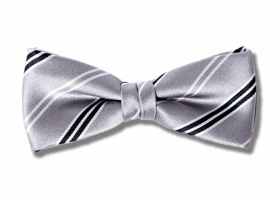 Papillon realizzato con tessuto VANNERS, argento