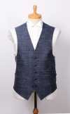 VANNERS-V-042 Gilet in tessuto tri-blend VANNERS, motivo Glen Check, blu navy