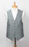 VANNERS-V-043 VANNERS Gilet In Tessuto A Tre Vie Glen Plaid Blue Grey