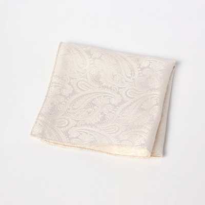 VCF-40 VANNERS Fazzoletto da taschino in tessuto, motivo paisley, Bianco champagne