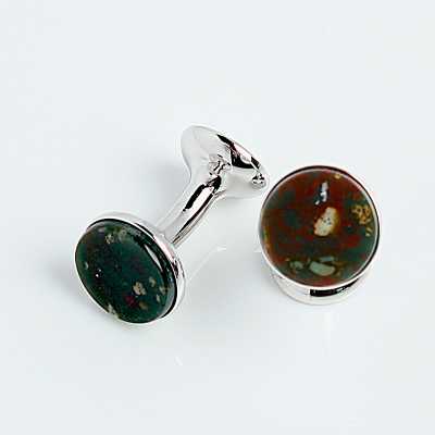 CO-C02-SI CODIS MAYA Gemelli a fiocco in bloodstone argento