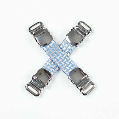 VAB-12 Reggicamicia Realizzato con tessuto VANNERS, motivo pied-de-poule, blu sax