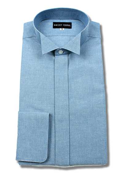 ST-511D Camicia in dungaree con colletto ad ali