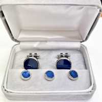 E-4 Polsini E Borchie In Conchiglia Rivestiti In Colore Blu Navy[Accessori Formali] Yamamoto(EXCY) Sottofoto