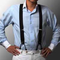 AT-BLACK-XL Bretelle Albert Thurston Senza Motivo Nero A 2 Vie Tipo Taglia XL[Accessori Formali] ALBERT THURSTON Sottofoto