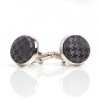 CUFF-V08 VANNERS Polsini In Tessuto Di Seta Con Motivo Pied De Poule Nero