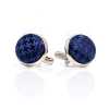 CUFF-V09 VANNERS Polsini In Tessuto Di Seta Con Motivo Pied De Poule Blu Navy