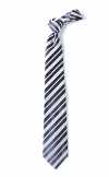 HVN-51 VANNERS Cravatta in seta fatta a mano a righe blu navy