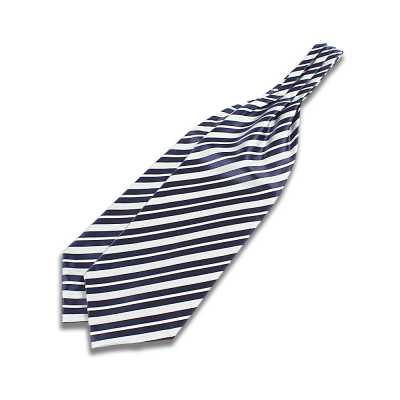 VAS-51 Cravatta ascot VANNERS in seta, blu navy a righe