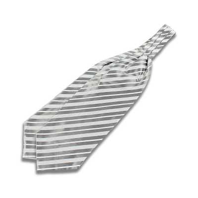 VAS-52 VANNERS Cravatta ascot in seta a righe argento