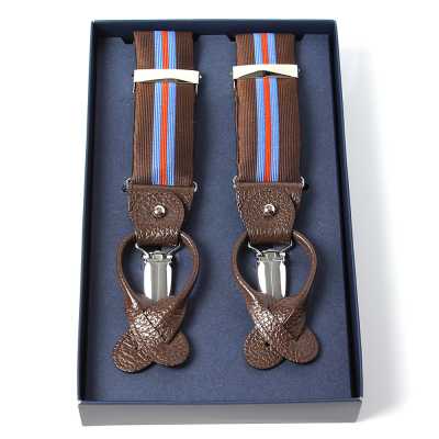 VSR-55 VANNERS Bretelle in seta a righe marroni
