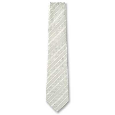 NE-943 Cravatta formale prodotta in Giappone a righe grigio chiaro