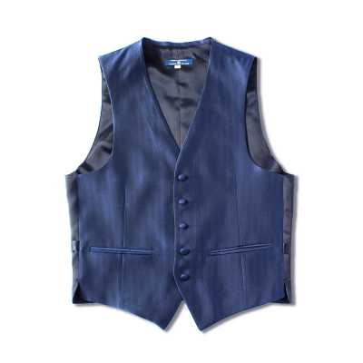 VANNERS-V-48 Gilet formale VANNERS a spina di pesce blu navy