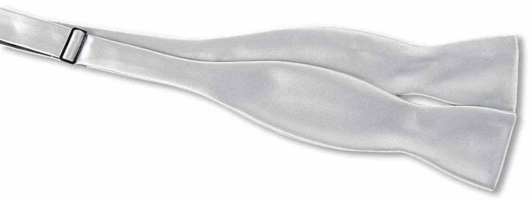 MT-501 Papillon premium rivestito in seta, annodato a mano, argento