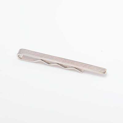 CO-T03-SI CODIS MAYA Fermacravatta a righe argento