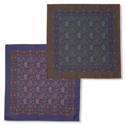 RKC-3241 EXCY FORMAL Fazzoletto da taschino in seta con stampa paisley