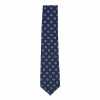 HVN-58 VANNERS Cravatta in seta e lana fatta a mano, microfantasia, blu navy