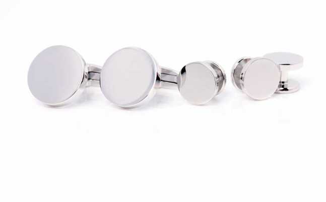 CU925-1G Set di gemelli e bottoni EXCY LEGEND in argento sterling, piatto