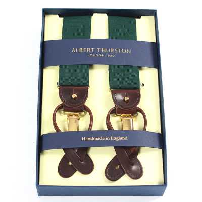 AT-GREEN-XL Bretelle Albert Thurston verdi elastiche taglia XL