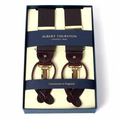 AT-BROWN-XL Bretelle elastiche marroni Albert Thurston taglia XL