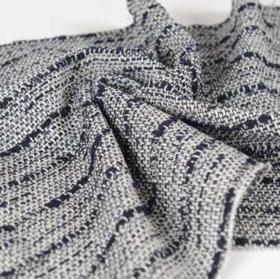 Z30040 LINTON Textile Tweed Made In England Blu Navy X Bianco X Blu Filo Lame[Tessile] LINTON Sottofoto